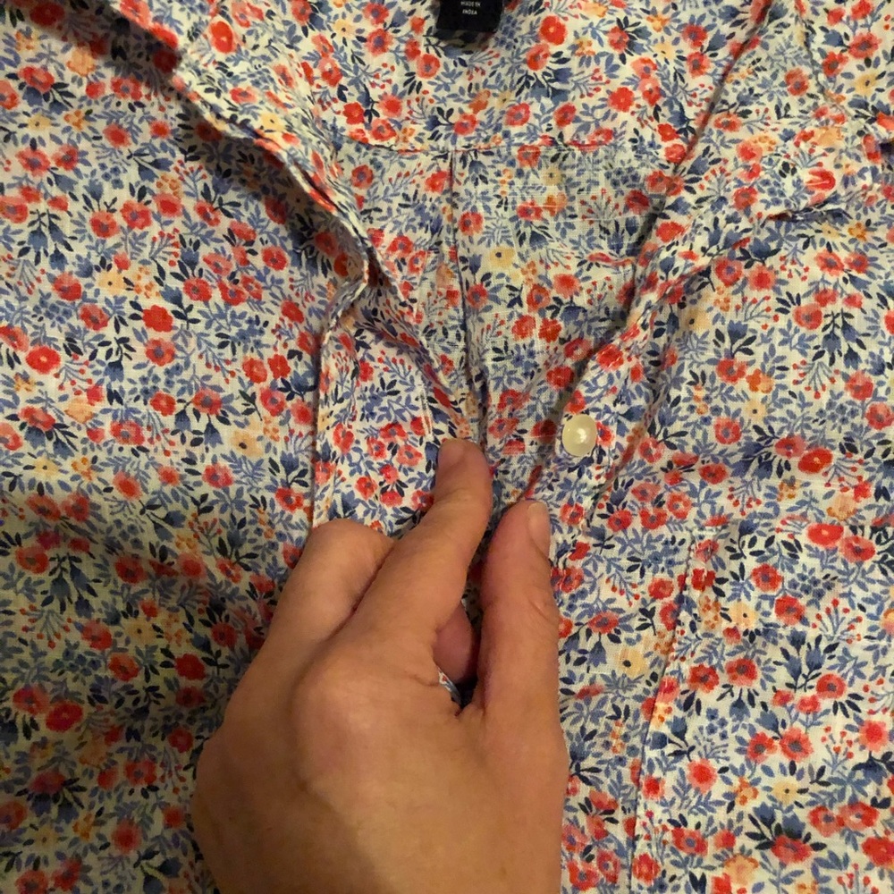 Gap Ditzy Floral Button Down Blouse/ Beach Cover